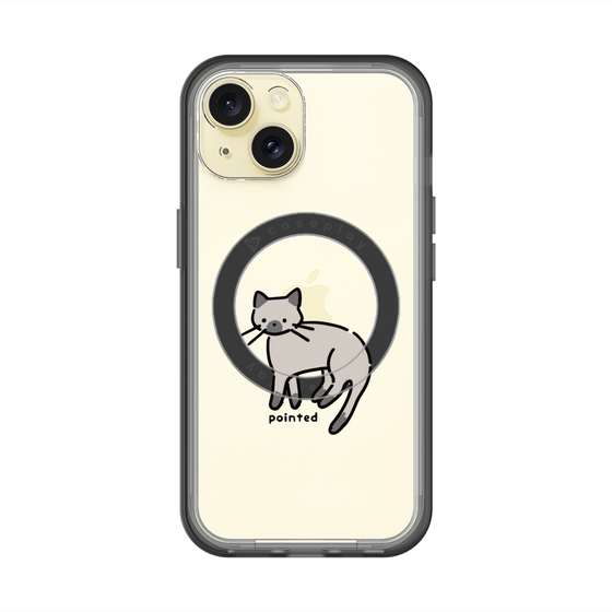 スリムプロテクションプレミアムケース with MagSafe［ オリジナル - CASEPLAYネコ - pointed ］