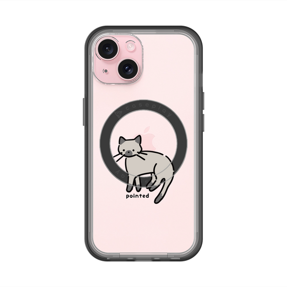 スリムプロテクションプレミアムケース with MagSafe［ オリジナル - CASEPLAYネコ - pointed ］