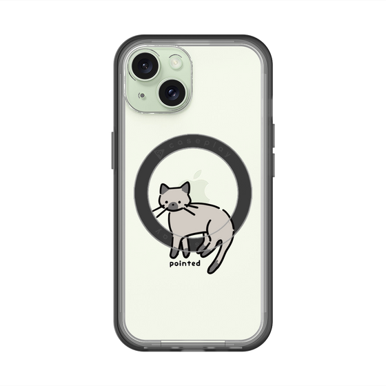 スリムプロテクションプレミアムケース with MagSafe［ オリジナル - CASEPLAYネコ - pointed ］