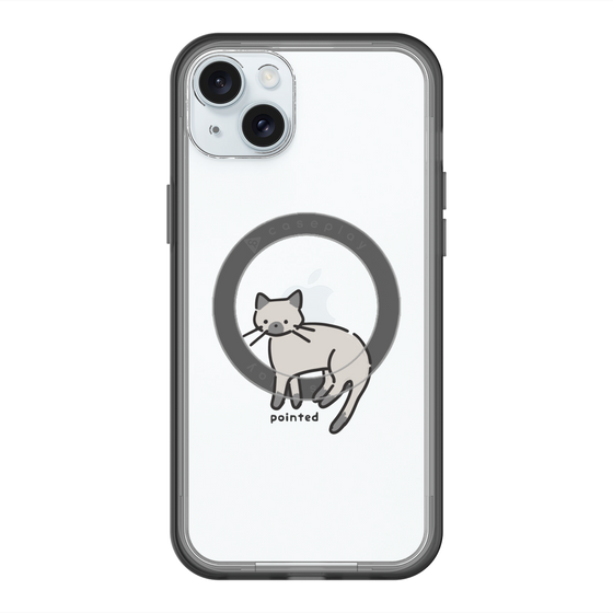 スリムプロテクションプレミアムケース with MagSafe［ オリジナル - CASEPLAYネコ - pointed ］