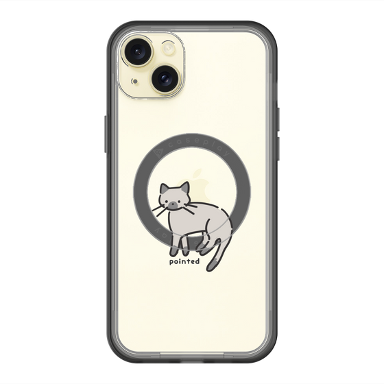 スリムプロテクションプレミアムケース with MagSafe［ オリジナル - CASEPLAYネコ - pointed ］