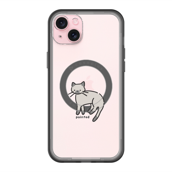 スリムプロテクションプレミアムケース with MagSafe［ オリジナル - CASEPLAYネコ - pointed ］