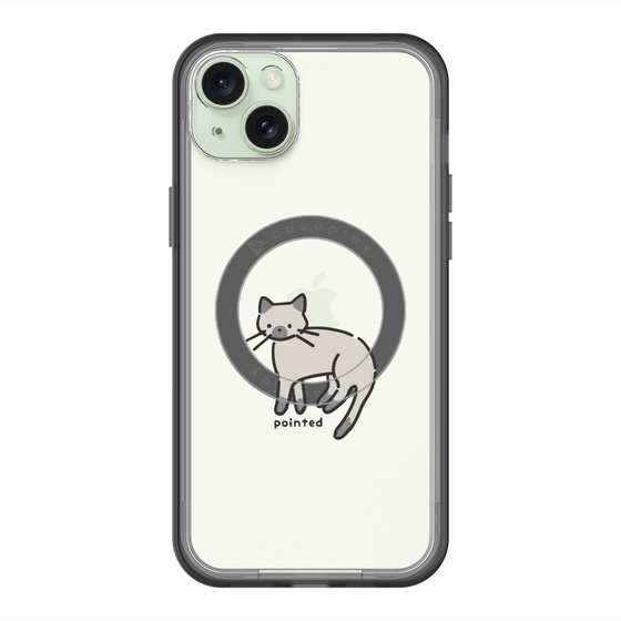 スリムプロテクションプレミアムケース with MagSafe［ オリジナル - CASEPLAYネコ - pointed ］