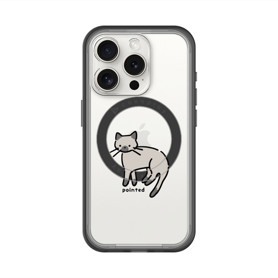スリムプロテクションプレミアムケース with MagSafe［ オリジナル - CASEPLAYネコ - pointed ］