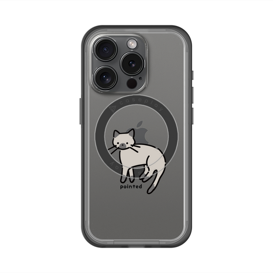 スリムプロテクションプレミアムケース with MagSafe［ オリジナル - CASEPLAYネコ - pointed ］