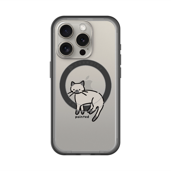 スリムプロテクションプレミアムケース with MagSafe［ オリジナル - CASEPLAYネコ - pointed ］