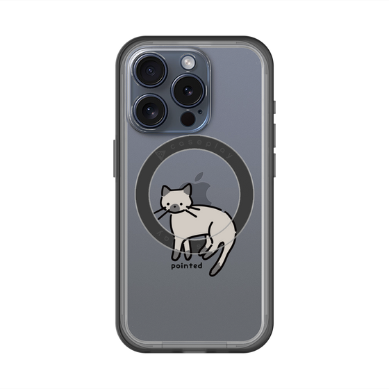 スリムプロテクションプレミアムケース with MagSafe［ オリジナル - CASEPLAYネコ - pointed ］