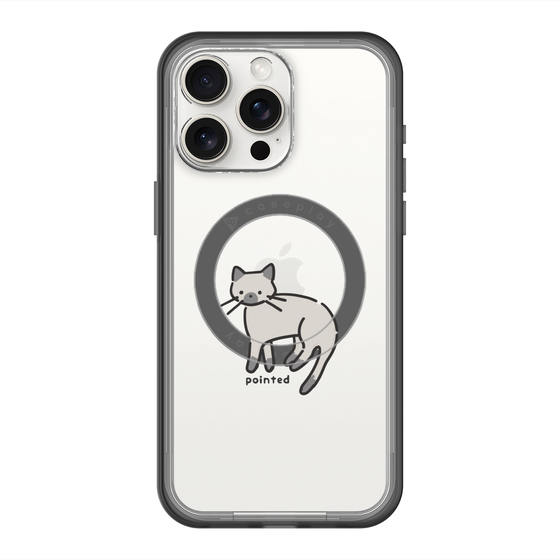 スリムプロテクションプレミアムケース with MagSafe［ オリジナル - CASEPLAYネコ - pointed ］