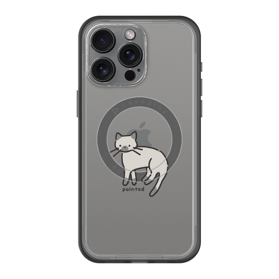 スリムプロテクションプレミアムケース with MagSafe［ オリジナル - CASEPLAYネコ - pointed ］