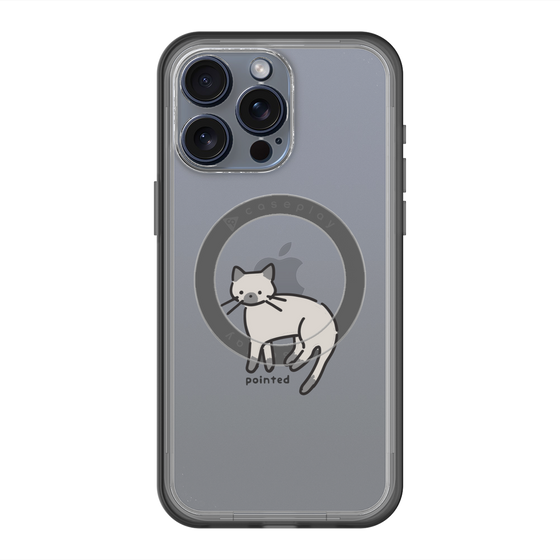 スリムプロテクションプレミアムケース with MagSafe［ オリジナル - CASEPLAYネコ - pointed ］