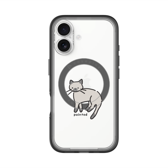 スリムプロテクションプレミアムケース with MagSafe［ オリジナル - CASEPLAYネコ - pointed ］