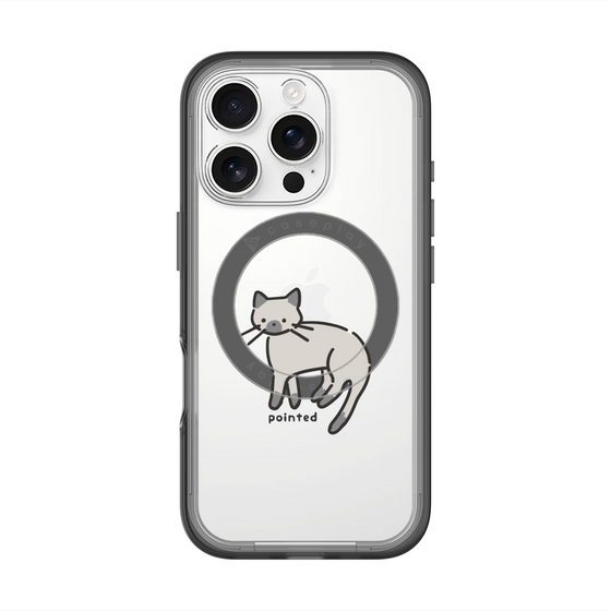 スリムプロテクションプレミアムケース with MagSafe［ オリジナル - CASEPLAYネコ - pointed ］