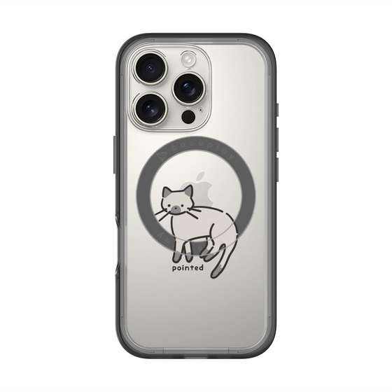 スリムプロテクションプレミアムケース with MagSafe［ オリジナル - CASEPLAYネコ - pointed ］