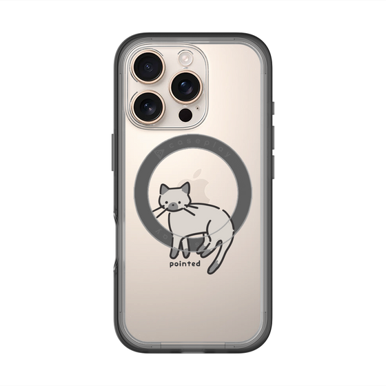 スリムプロテクションプレミアムケース with MagSafe［ オリジナル - CASEPLAYネコ - pointed ］