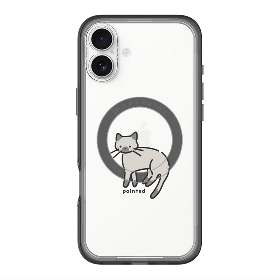 スリムプロテクションプレミアムケース with MagSafe［ オリジナル - CASEPLAYネコ - pointed ］