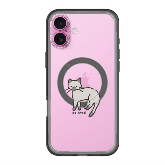 スリムプロテクションプレミアムケース with MagSafe［ オリジナル - CASEPLAYネコ - pointed ］