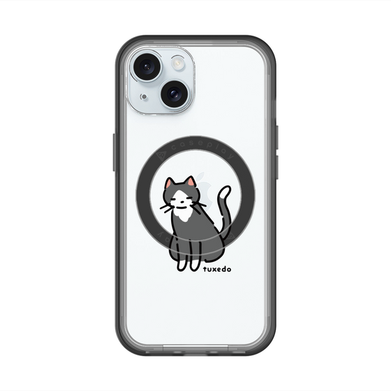 スリムプロテクションプレミアムケース with MagSafe［ オリジナル - CASEPLAYネコ - tuxedo ］