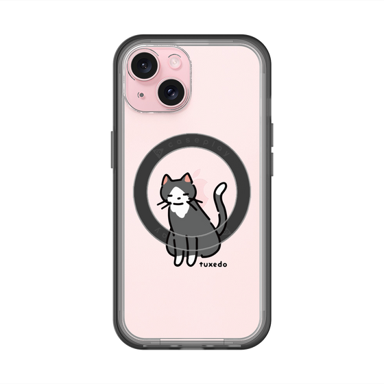 スリムプロテクションプレミアムケース with MagSafe［ オリジナル - CASEPLAYネコ - tuxedo ］