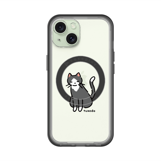スリムプロテクションプレミアムケース with MagSafe［ オリジナル - CASEPLAYネコ - tuxedo ］