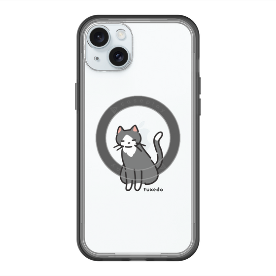 スリムプロテクションプレミアムケース with MagSafe［ オリジナル - CASEPLAYネコ - tuxedo ］