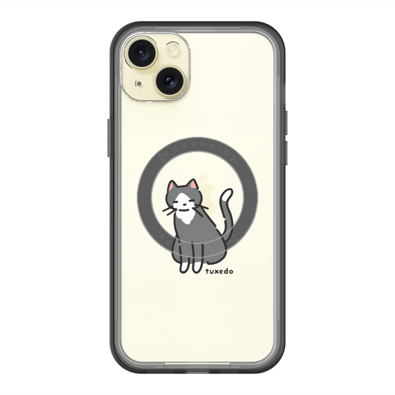 スリムプロテクションプレミアムケース with MagSafe［ オリジナル - CASEPLAYネコ - tuxedo ］