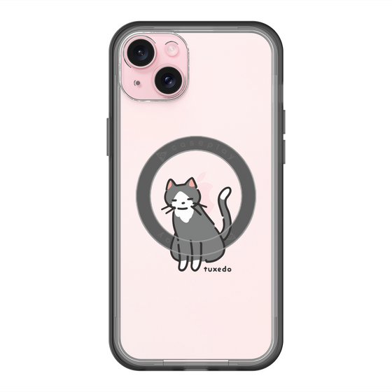 スリムプロテクションプレミアムケース with MagSafe［ オリジナル - CASEPLAYネコ - tuxedo ］