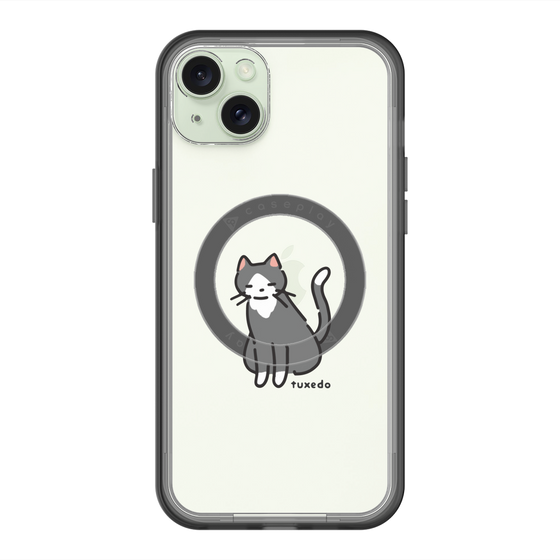 スリムプロテクションプレミアムケース with MagSafe［ オリジナル - CASEPLAYネコ - tuxedo ］