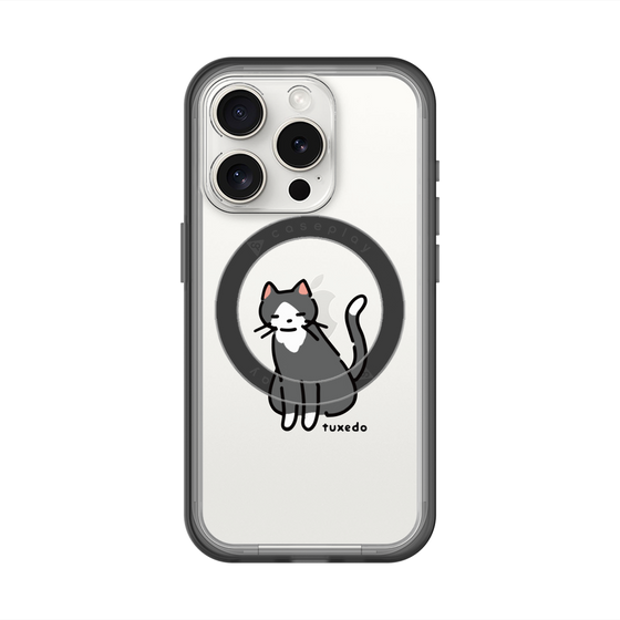 スリムプロテクションプレミアムケース with MagSafe［ オリジナル - CASEPLAYネコ - tuxedo ］