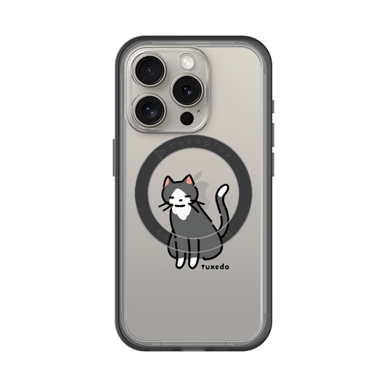 スリムプロテクションプレミアムケース with MagSafe［ オリジナル - CASEPLAYネコ - tuxedo ］