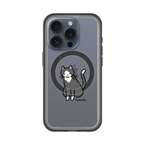 スリムプロテクションプレミアムケース with MagSafe［ オリジナル - CASEPLAYネコ - tuxedo ］