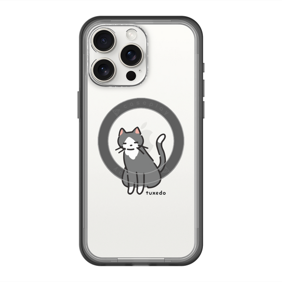 スリムプロテクションプレミアムケース with MagSafe［ オリジナル - CASEPLAYネコ - tuxedo ］
