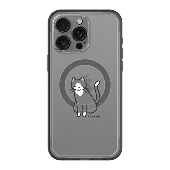 スリムプロテクションプレミアムケース with MagSafe［ オリジナル - CASEPLAYネコ - tuxedo ］