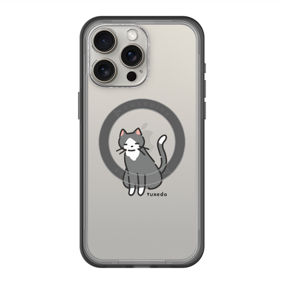 スリムプロテクションプレミアムケース with MagSafe［ オリジナル - CASEPLAYネコ - tuxedo ］