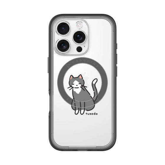 スリムプロテクションプレミアムケース with MagSafe［ オリジナル - CASEPLAYネコ - tuxedo ］
