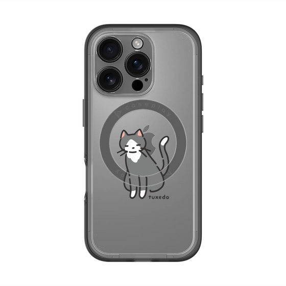 スリムプロテクションプレミアムケース with MagSafe［ オリジナル - CASEPLAYネコ - tuxedo ］