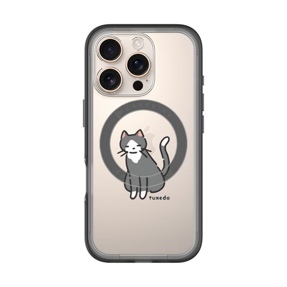 スリムプロテクションプレミアムケース with MagSafe［ オリジナル - CASEPLAYネコ - tuxedo ］