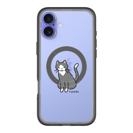 スリムプロテクションプレミアムケース with MagSafe［ オリジナル - CASEPLAYネコ - tuxedo ］