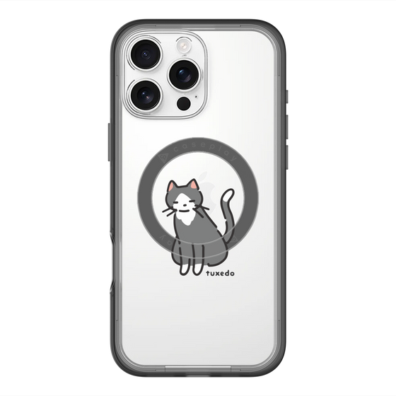 スリムプロテクションプレミアムケース with MagSafe［ オリジナル - CASEPLAYネコ - tuxedo ］