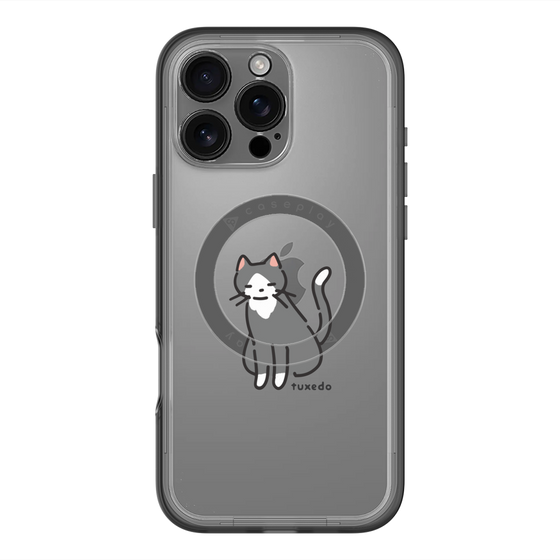 スリムプロテクションプレミアムケース with MagSafe［ オリジナル - CASEPLAYネコ - tuxedo ］