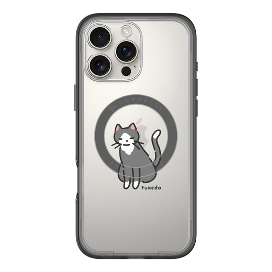 スリムプロテクションプレミアムケース with MagSafe［ オリジナル - CASEPLAYネコ - tuxedo ］