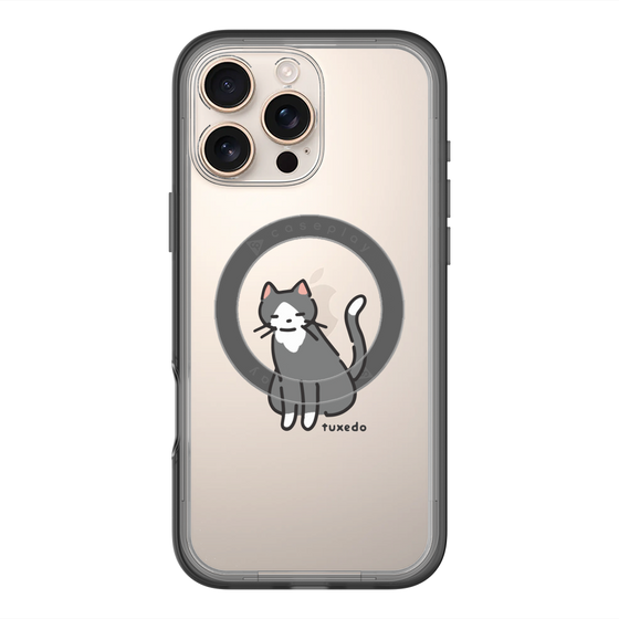 スリムプロテクションプレミアムケース with MagSafe［ オリジナル - CASEPLAYネコ - tuxedo ］