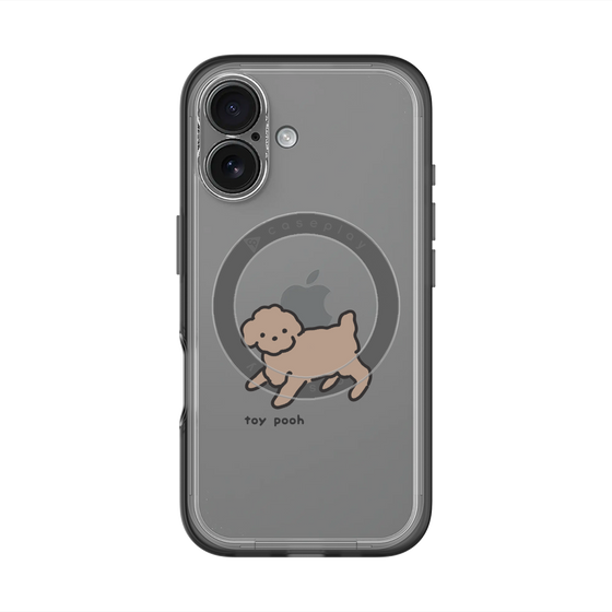 スリムプロテクションプレミアムケース with MagSafe［ オリジナル - CASEPLAYイヌ - toy pooh ］