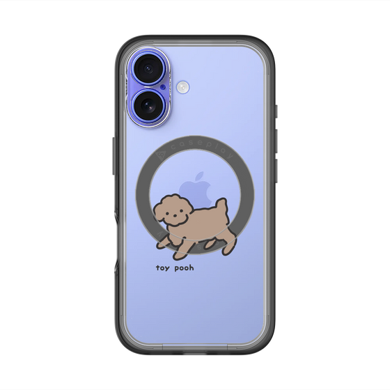 スリムプロテクションプレミアムケース with MagSafe［ オリジナル - CASEPLAYイヌ - toy pooh ］