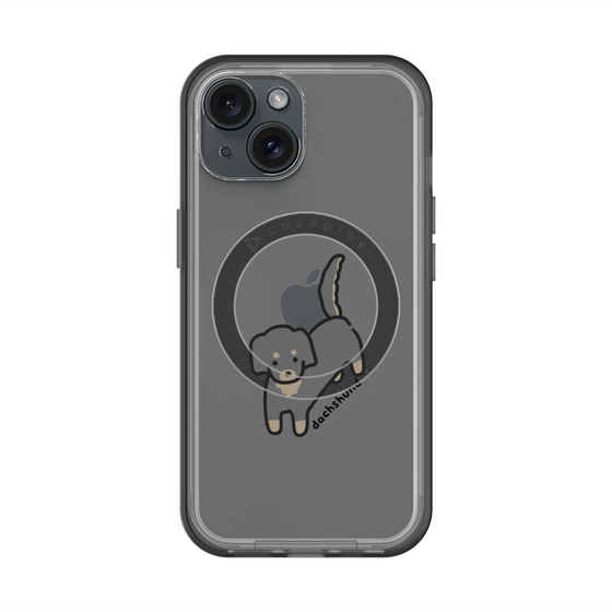 スリムプロテクションプレミアムケース with MagSafe［ オリジナル - CASEPLAYイヌ - dachsund ］