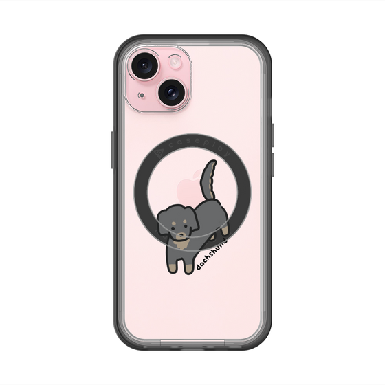スリムプロテクションプレミアムケース with MagSafe［ オリジナル - CASEPLAYイヌ - dachsund ］