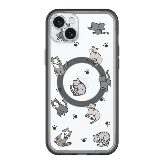 スリムプロテクションプレミアムケース with MagSafe［ オリジナル - CASEPLAYネコ総柄 - color ］
