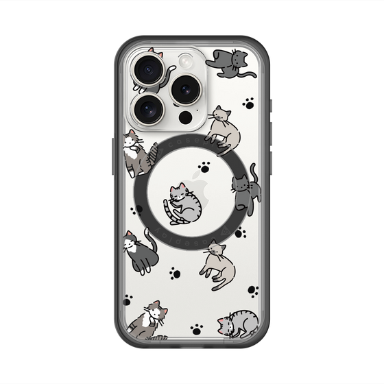 スリムプロテクションプレミアムケース with MagSafe［ オリジナル - CASEPLAYネコ総柄 - color ］