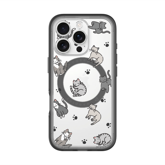 スリムプロテクションプレミアムケース with MagSafe［ オリジナル - CASEPLAYネコ総柄 - color ］