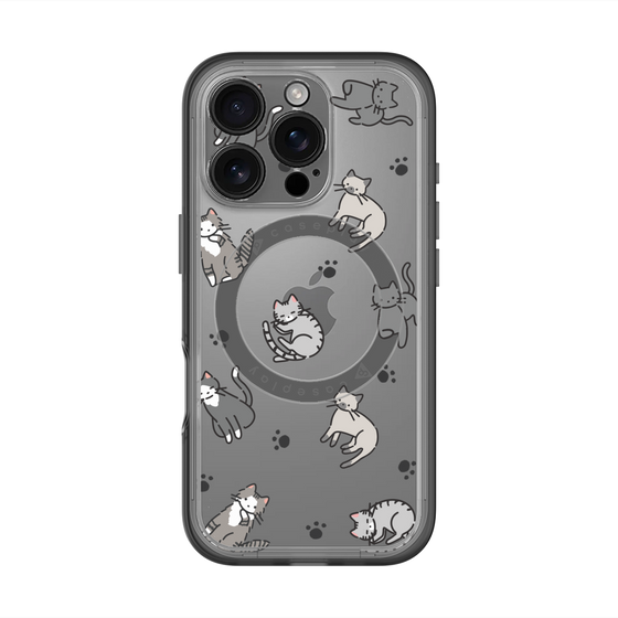 スリムプロテクションプレミアムケース with MagSafe［ オリジナル - CASEPLAYネコ総柄 - color ］