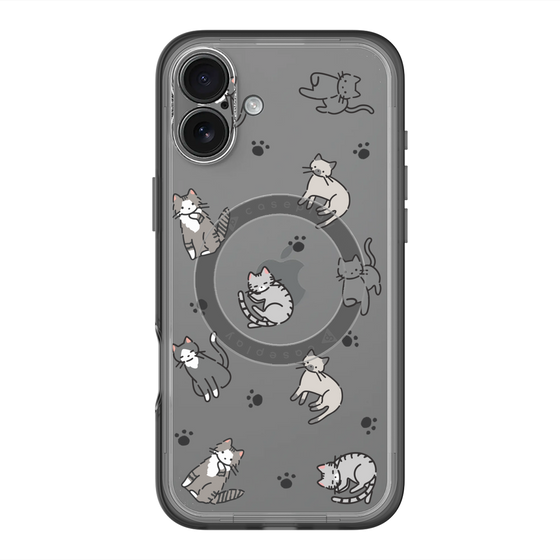 スリムプロテクションプレミアムケース with MagSafe［ オリジナル - CASEPLAYネコ総柄 - color ］